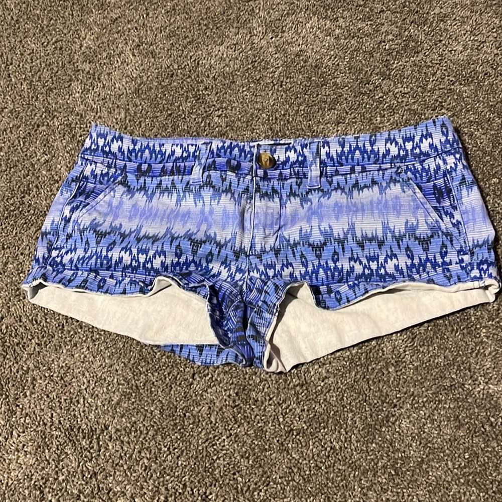 Blue shorts.